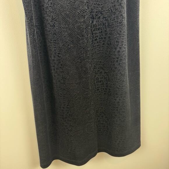 Vintage 90s Y2K PS PerSeption Spaghetti Strap Textured Black Slip Dress ~ Large - Picture 3 of 12